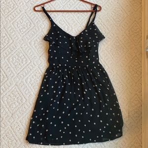 Navy blue polka dot dress